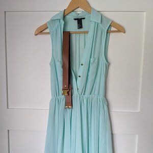 H&M Blue Pleated Dress Size 4